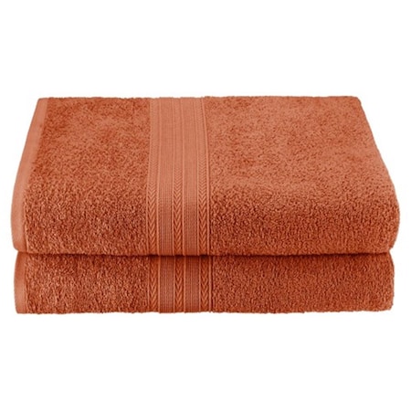 Superior Eco-Friendly 100 Percent Ringspun Cotton Bath Sheet Towel Set - Copper, 2 Pieces EF-BSHEET CP
